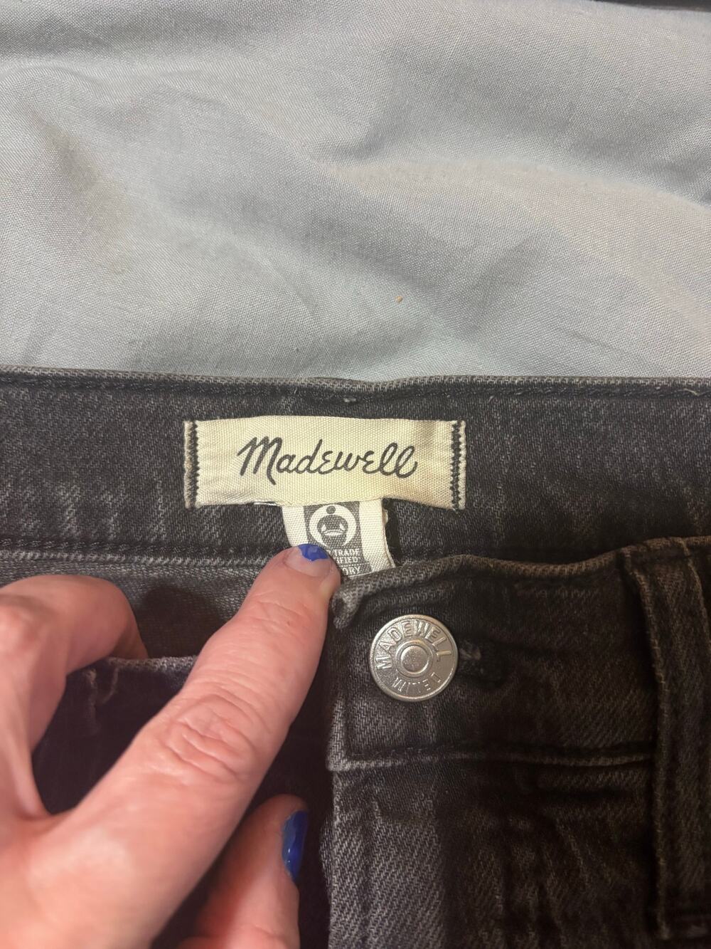 Madewell The Perfect Vintage Crop Jean Womens Dark Gray Cut-Offs